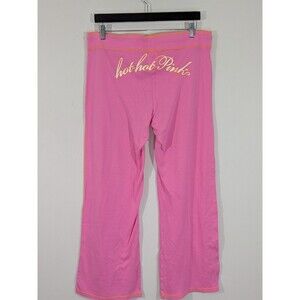 Vintage Y2K Victoria's Secret PINK Yoga Pants Hot Hot Pink Booty Wide Leg Sz L